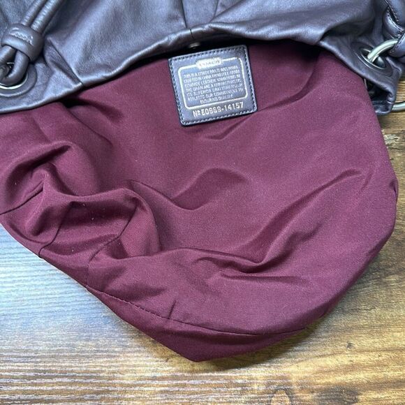 COACH Parker  HOBO Leather Shoulder‎ Bag Purse Handbag knot tie 14157